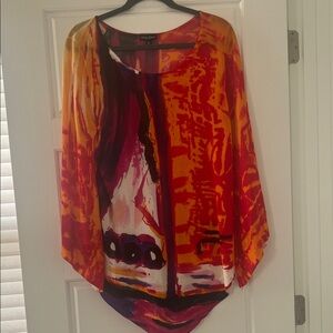 ONE WORLD Multicolor Abstract Blouse